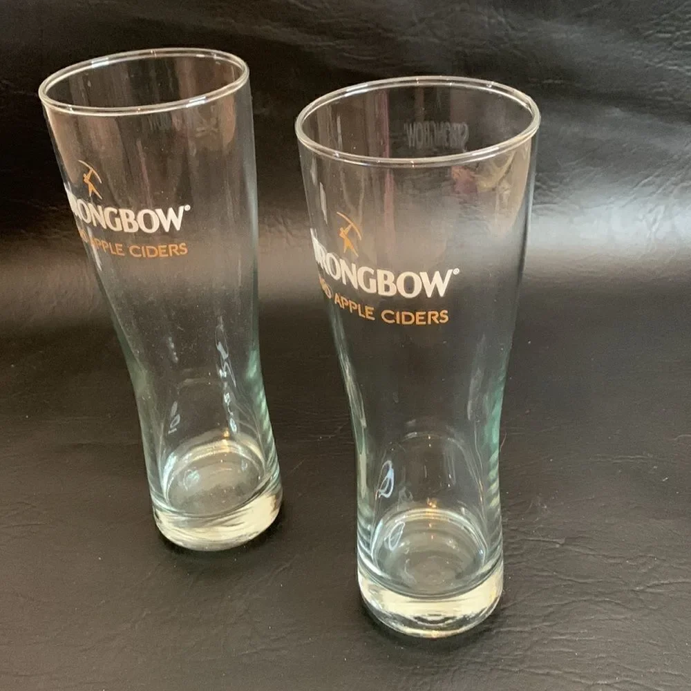 Strongbow Hard Apple Cider 20 Ounces 9 Inches Tall Set Of 2 Included Gold White